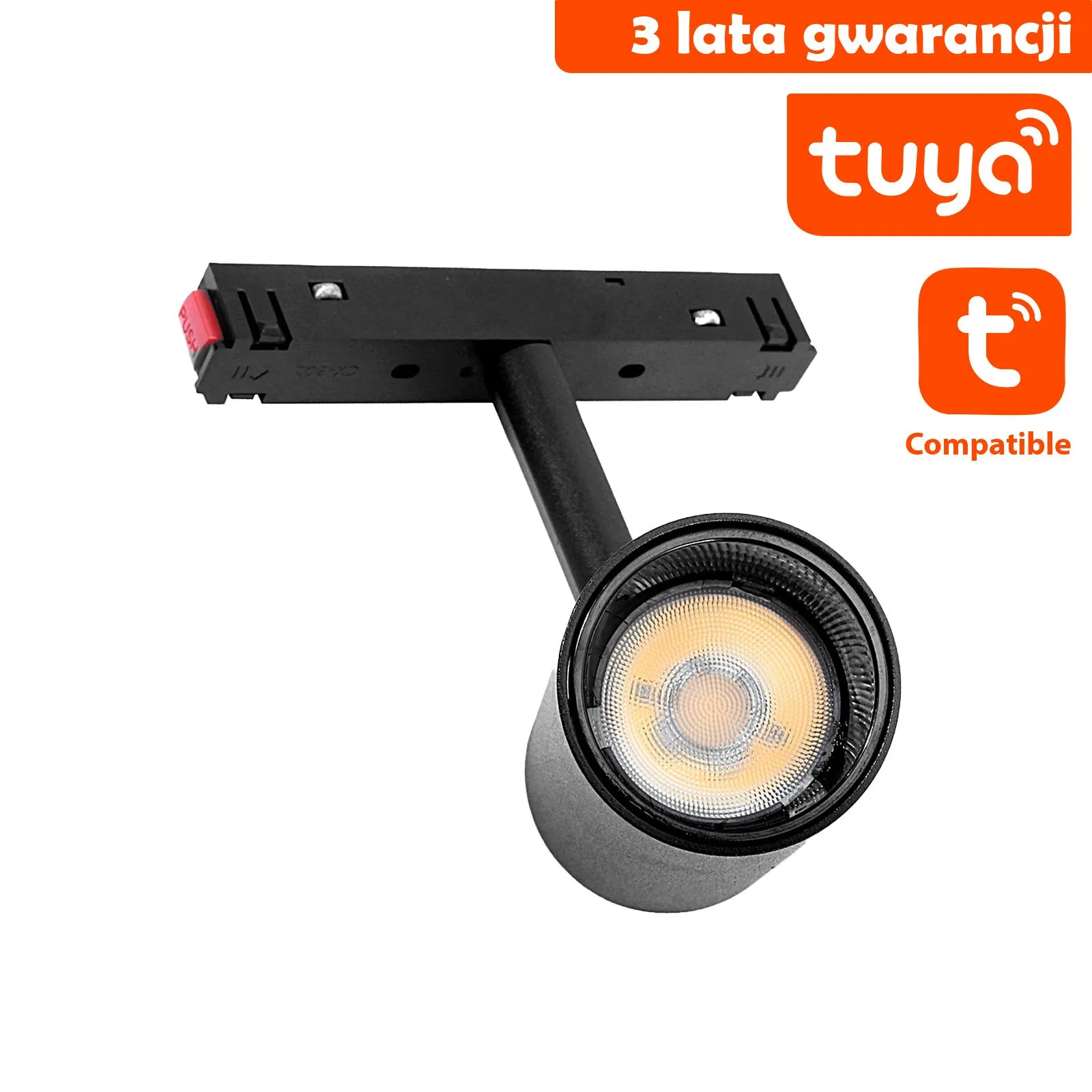 Reflektor do szyn magnetycznych DDCX-15A-TY TUYA czarny 15W CCT