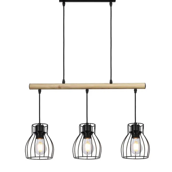BERNITA LAMPA WISZĄCA 3X60W E27 CZARNY