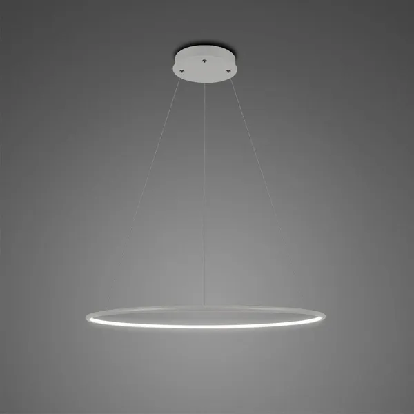 Lampa wisząca Ledowe Okręgi No.1 40cm 4k srebrna