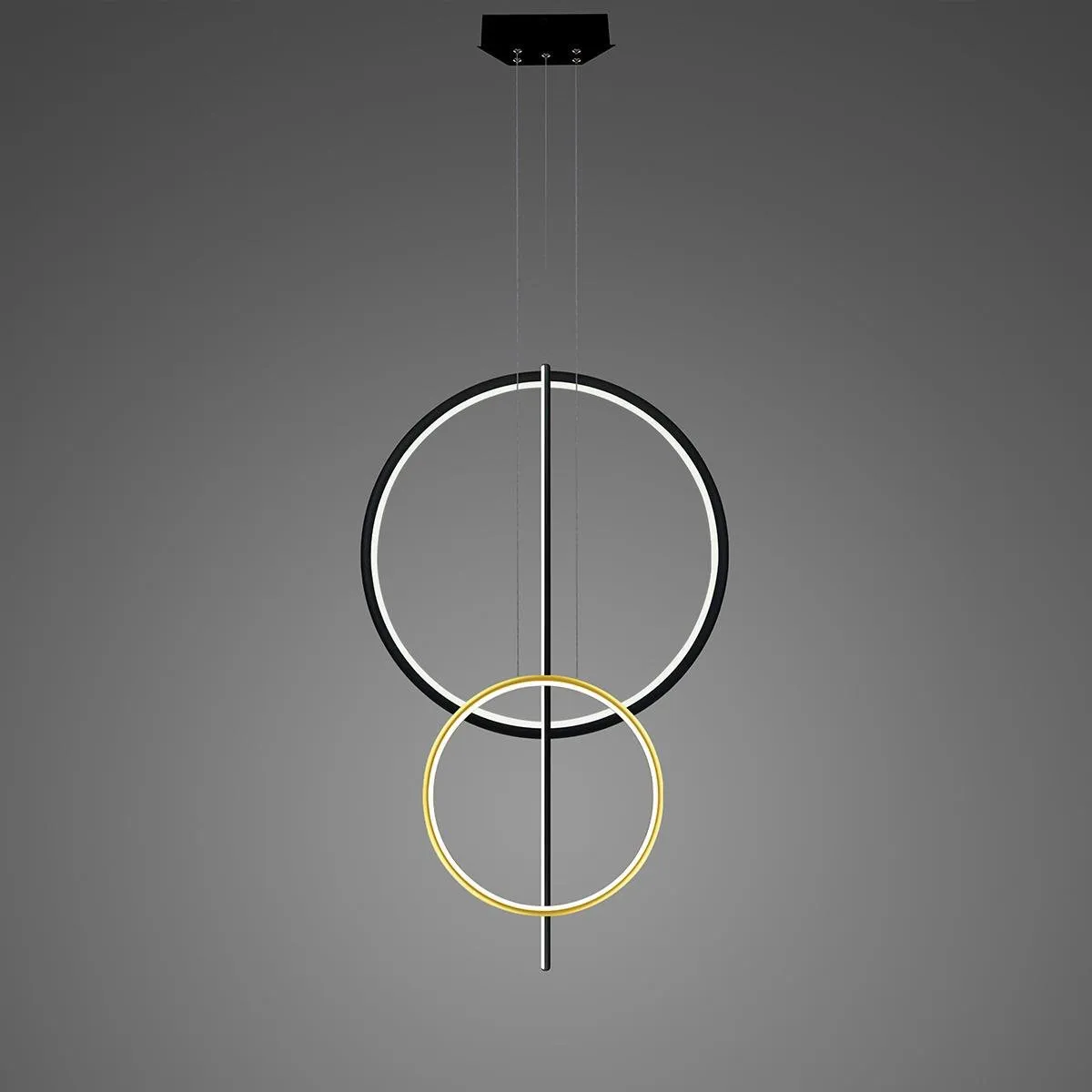 Lampa wisząca Linea No.5 60/40cm czarnozłota 2 3k