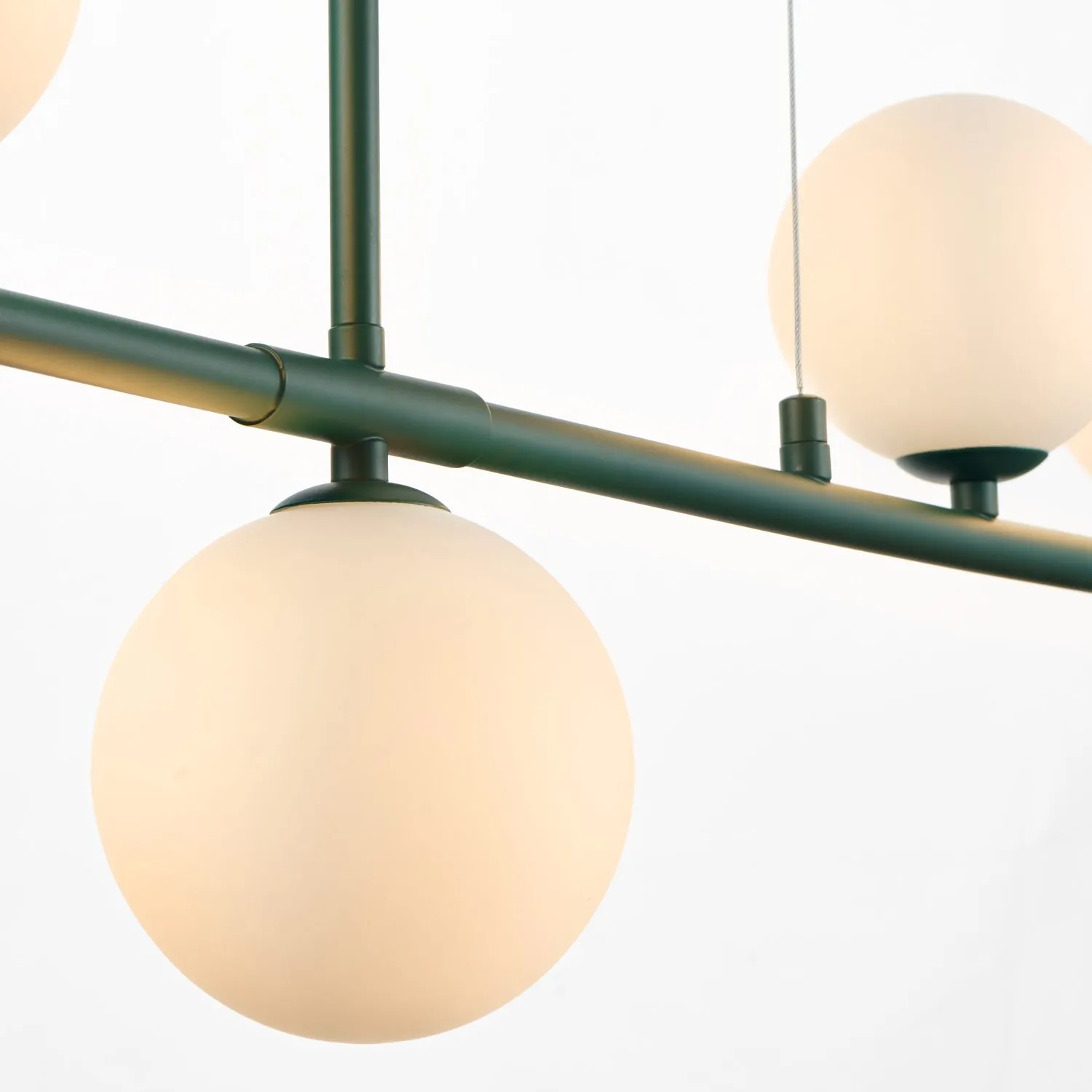 Lampa wisząca MODERNO 80 cm -szmaragdowa z białymi kloszami - obrazek 11
