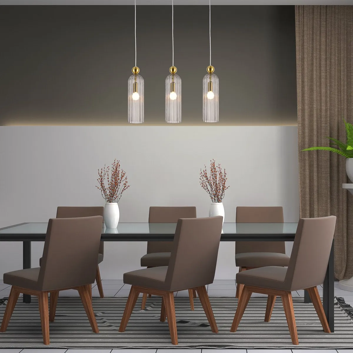Lampa wisząca Piega 3 smoked 3xE14 - obrazek 4