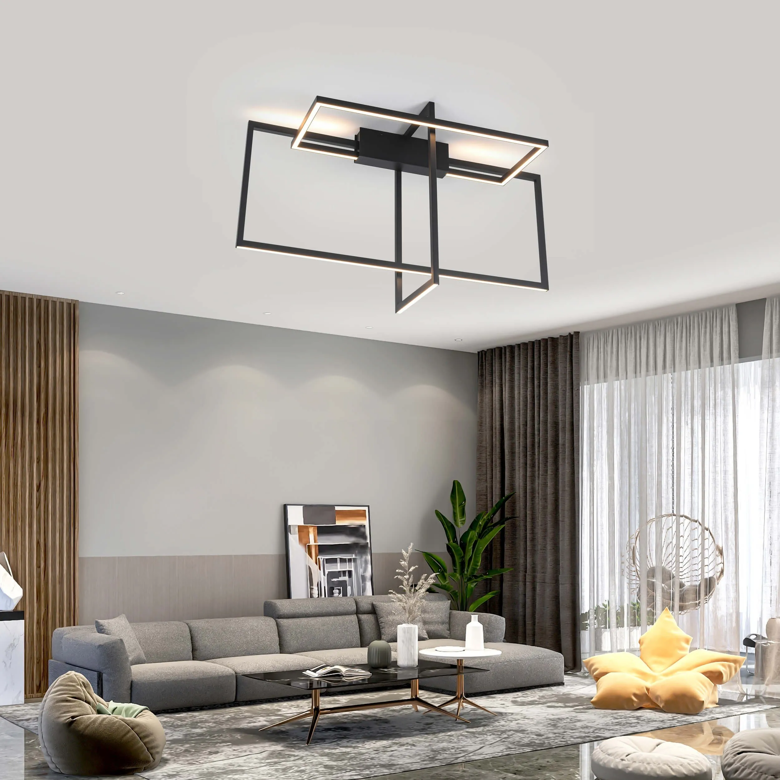 Lampa wisząca Frame czarna LED 3000K - obrazek 5