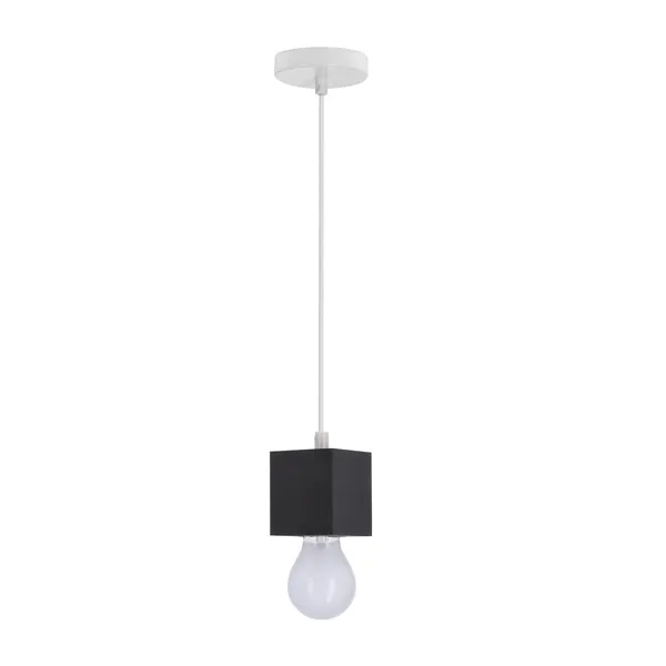 Cubick lampa wisząca biały 1x20W E27 czarny