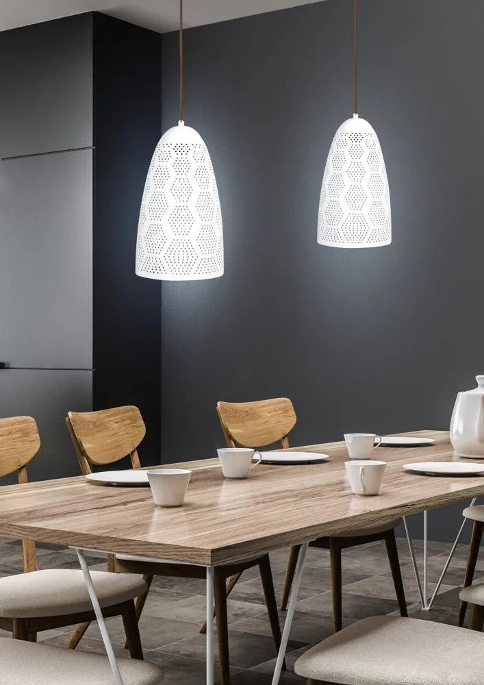 BENE LAMPA WISZĄCA 20/33 STOŻEK 1X60W E27 AŻUROWY BIAŁY - obrazek 3
