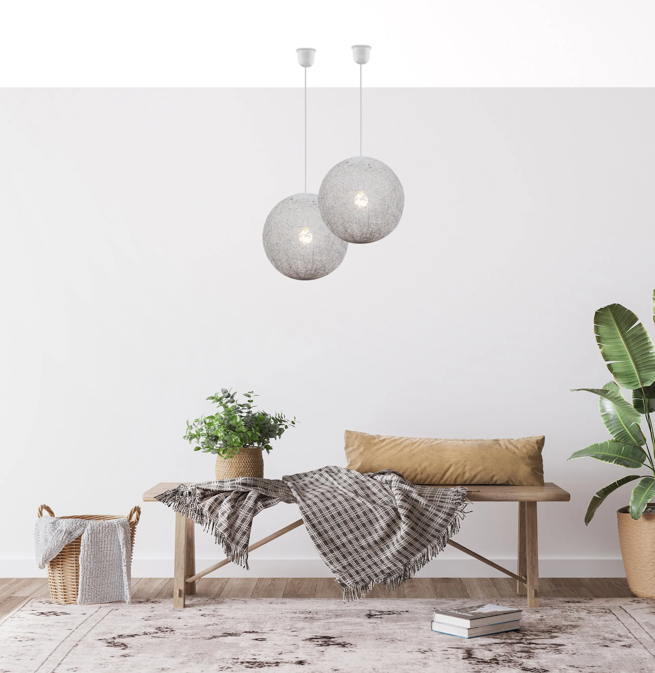 CARUBA LAMPA WISZĄCA 1X60W E27 BIAŁY 30 - obrazek 2