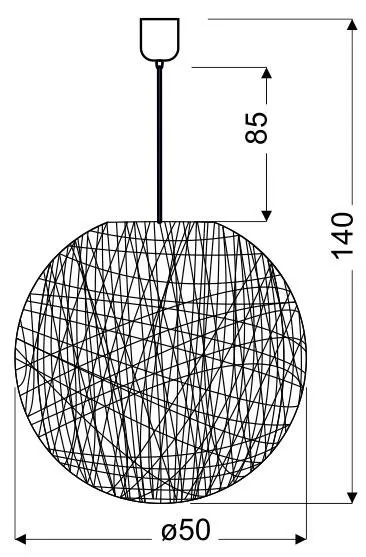 CARUBA LAMPA WISZĄCA 1X60W E27 BRĄZOWY 50 - obrazek 2