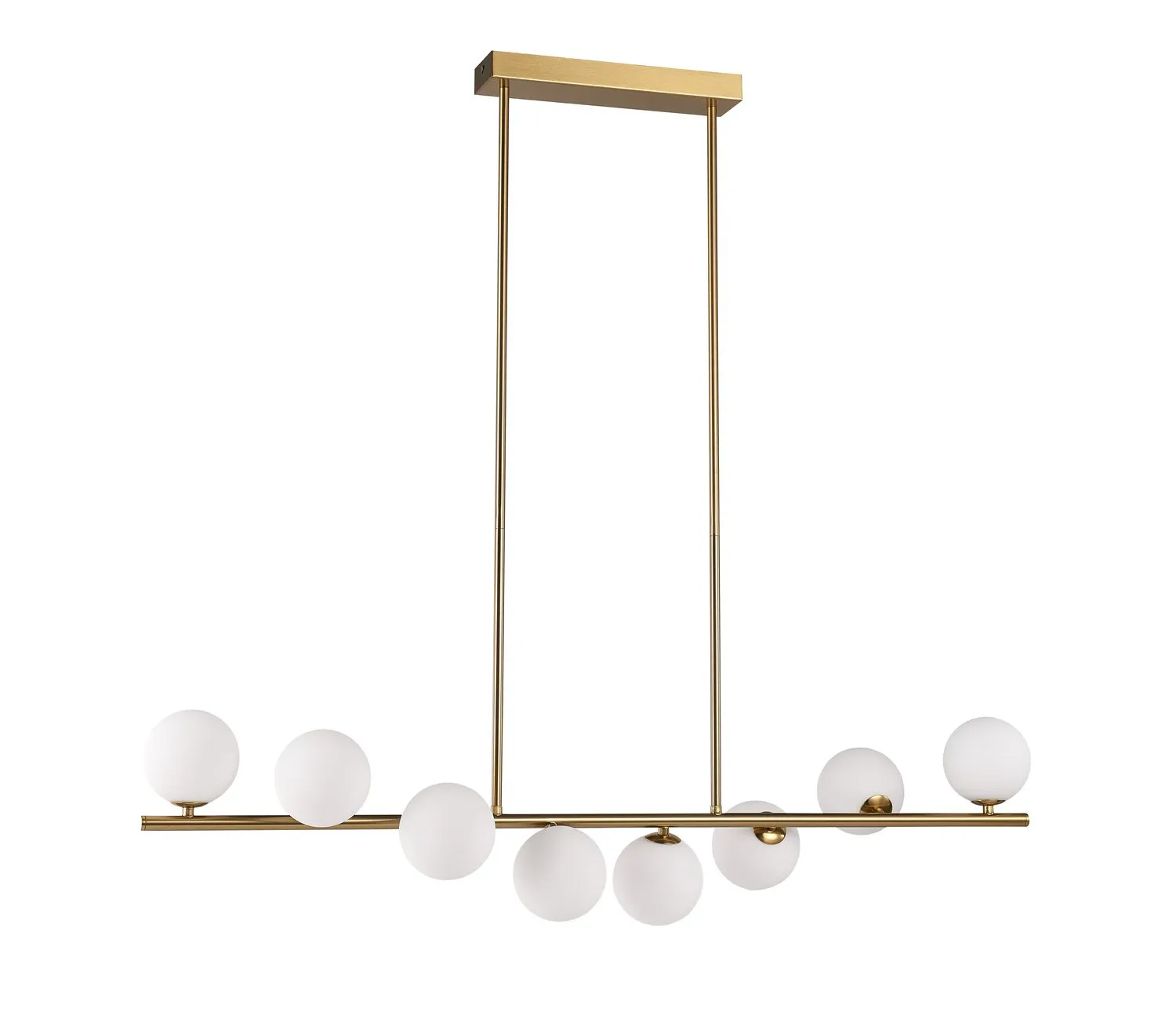 Lampa wisząca MOLECULA LONG 100 cm – biało-złota do salonu