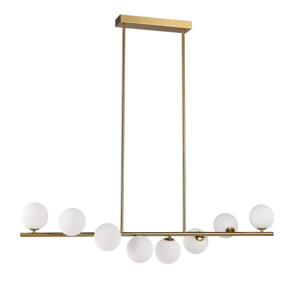 Lampa wisząca MOLECULA LONG 100 cm – biało-złota do salonu