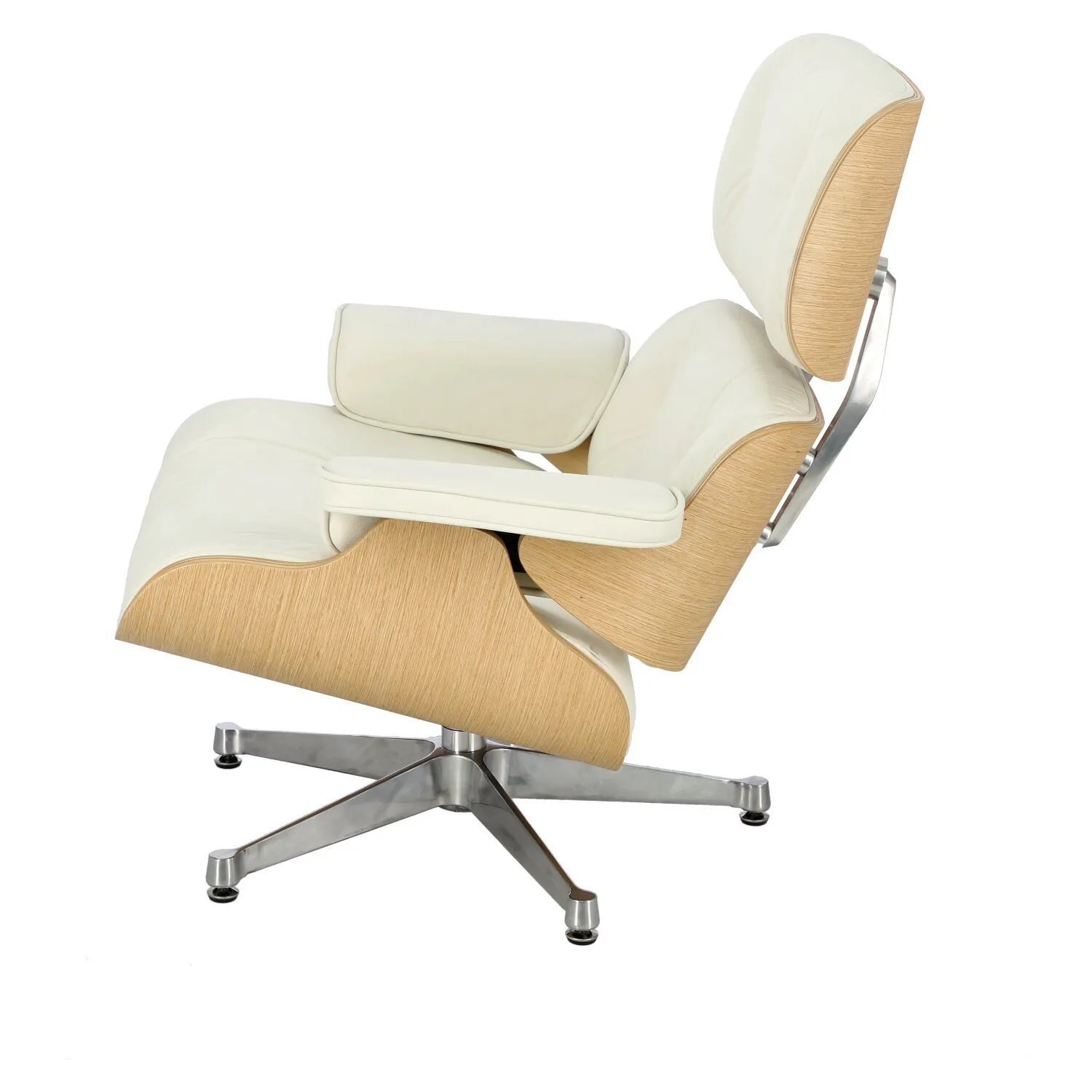 Fotel Vip biały/natural oak/srebrna baza - obrazek 12