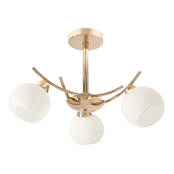 AMOS Lampa wiszaca złoty 3x40W E27 klosz biały