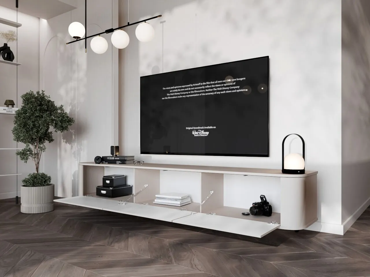 Komoda RTV wisząca AZELIO 215 kaszmir - obrazek 5