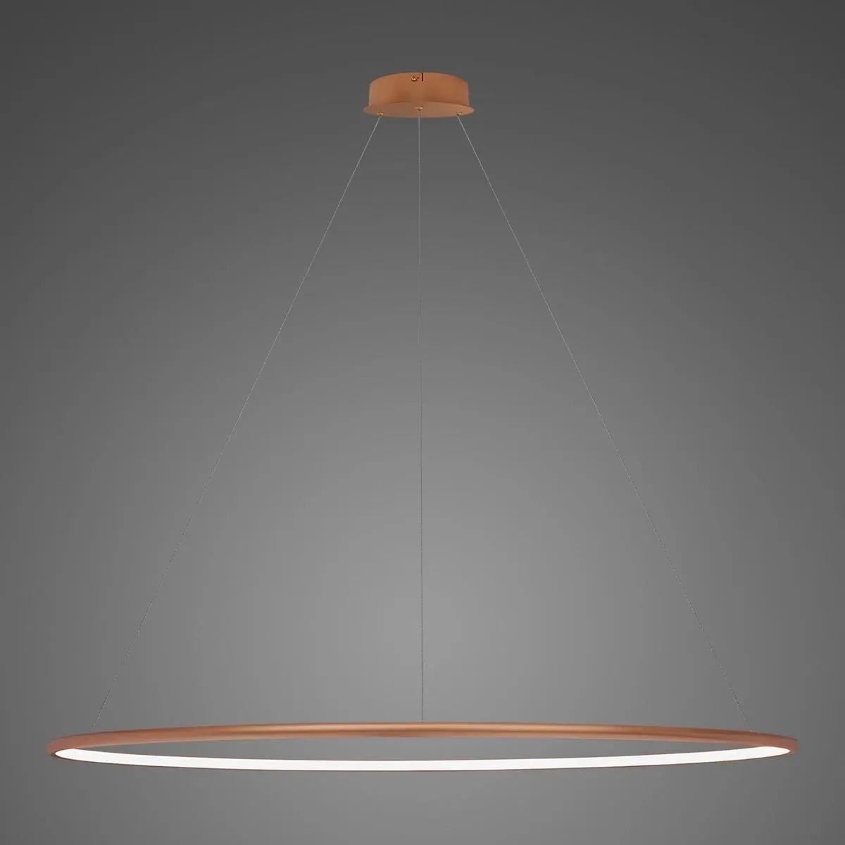 nowoczesna lampa Ledowe Okręgi No.1 150cm 3k miedziana ściemnialna