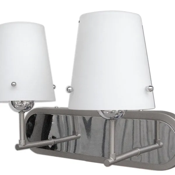 Kinkiet ścienny Tango 2x60W E27 nowoczesna lampa do salonu sypialni metal szkło biały chromowany klosz styl klasyczny