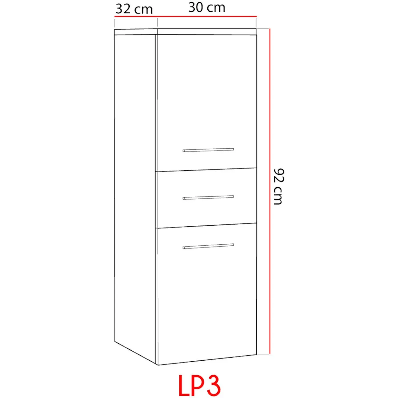 Szafka łazienkowa niska LUPO LP3 biały połysk - obrazek 2