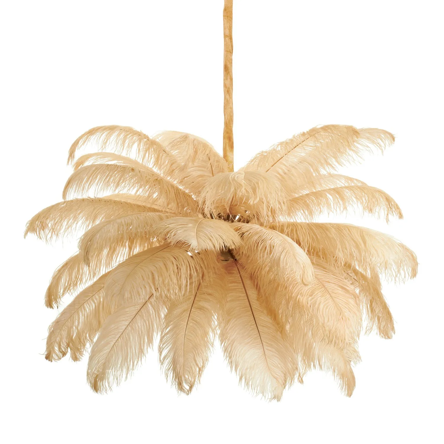 Lampa wisząca EMU 100 cm - pióra beżowe - obrazek 7