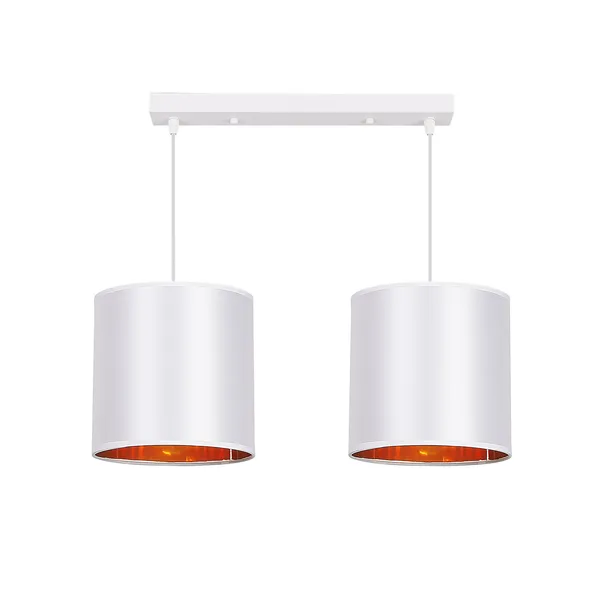 Atlanta lampa wisząca biały 2x40w e27 abażur biały