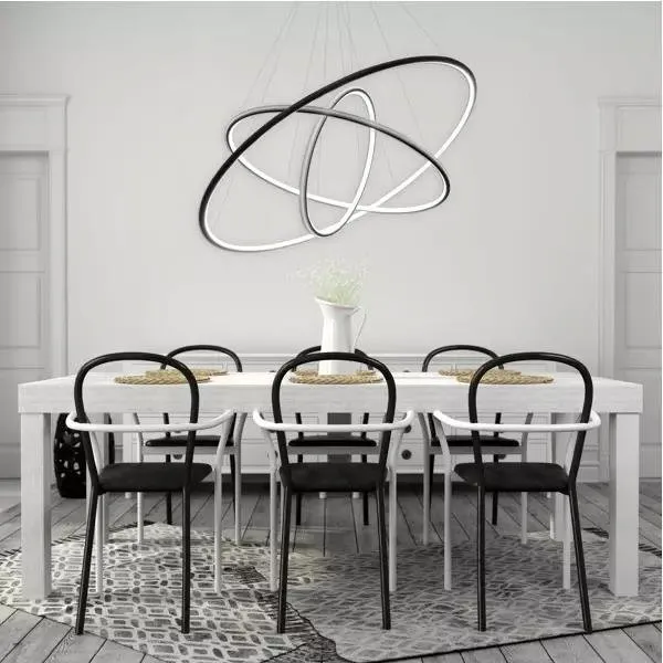 Lampa wisząca Ledowe Okręgi No.3 100cm 4k czarna - obrazek 6