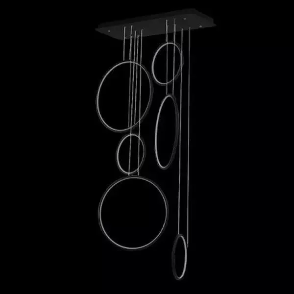 Lampa wisząca Ledowe Okręgi No.8 czarny 90cm 3k - obrazek 3