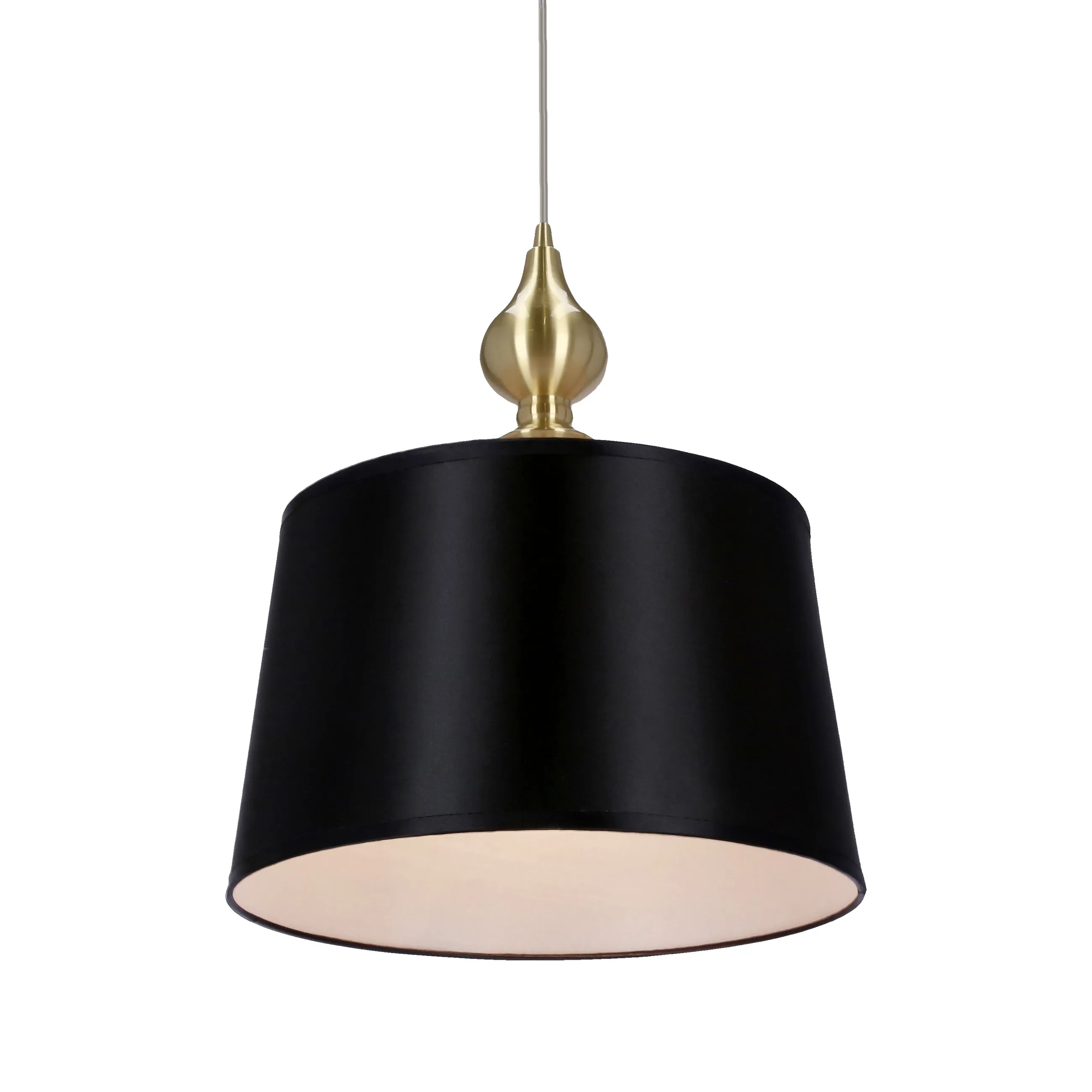 Prima gold lampa wisząca złoty satynowy 1x60w e27 abażur czarny - obrazek 3