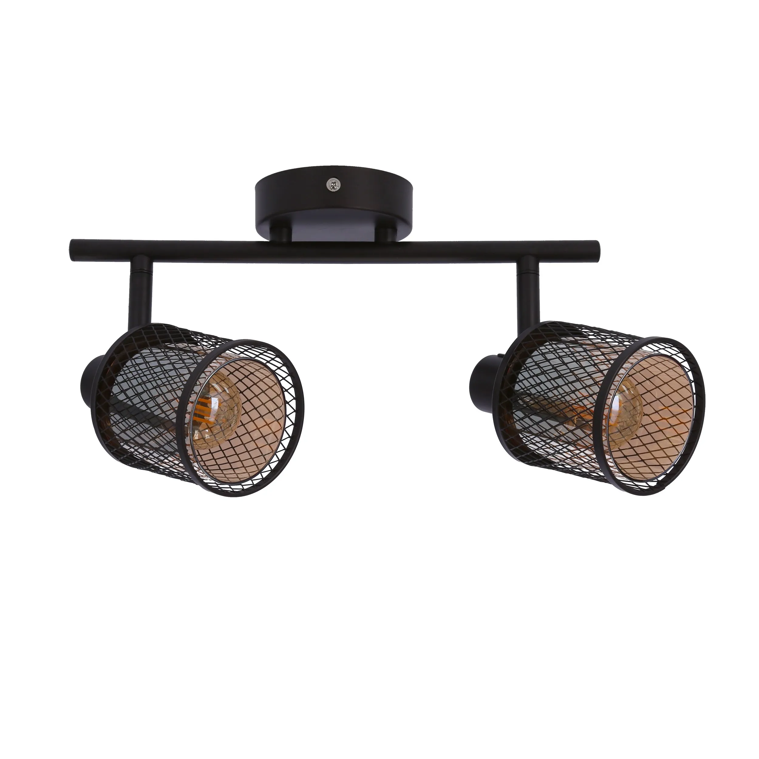 LAMPA SUFITOWA CANABERA KAWOWE ZŁOTO 2X40W E14 KLOSZ BURSZTYNOWY - obrazek 7