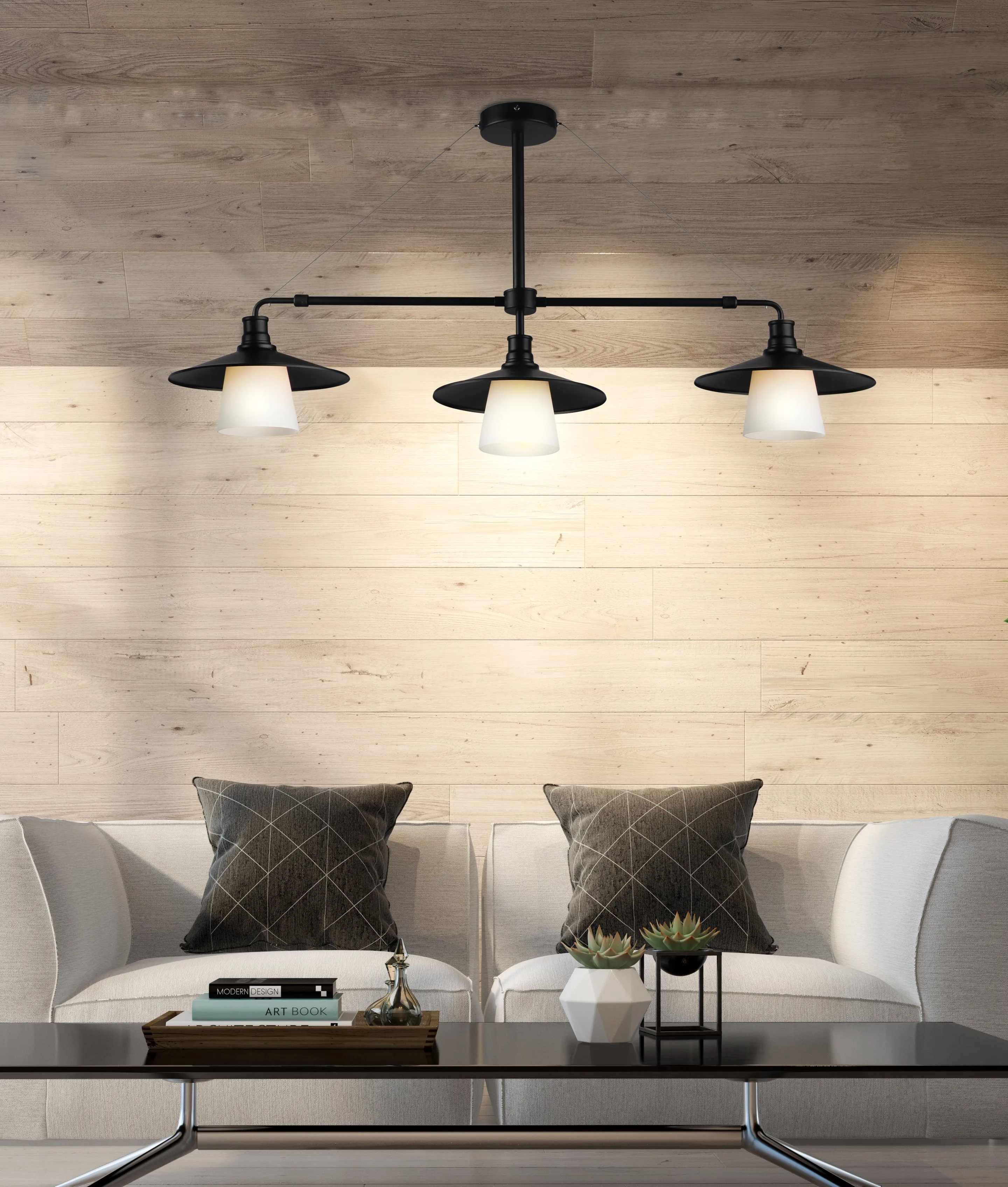 LOFT LAMPA WISZĄCA 3X60W E27 CZARNY - obrazek 4