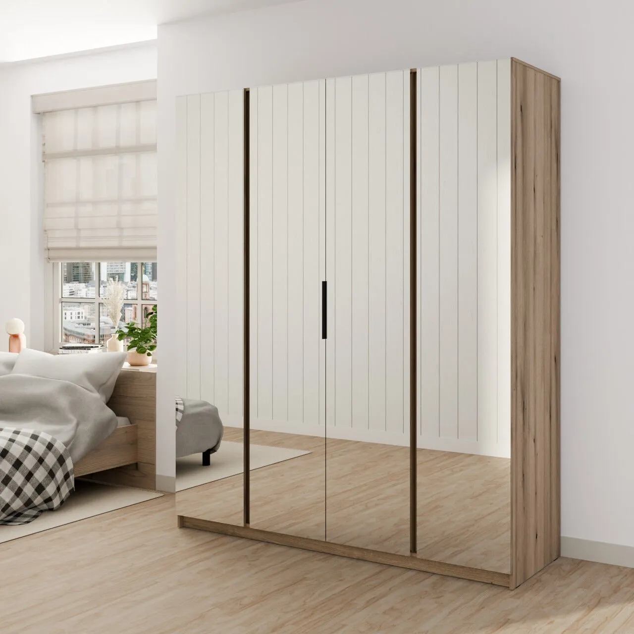 Szafa 200cm z lustrem KAYA 10 dąb evoke - obrazek 4