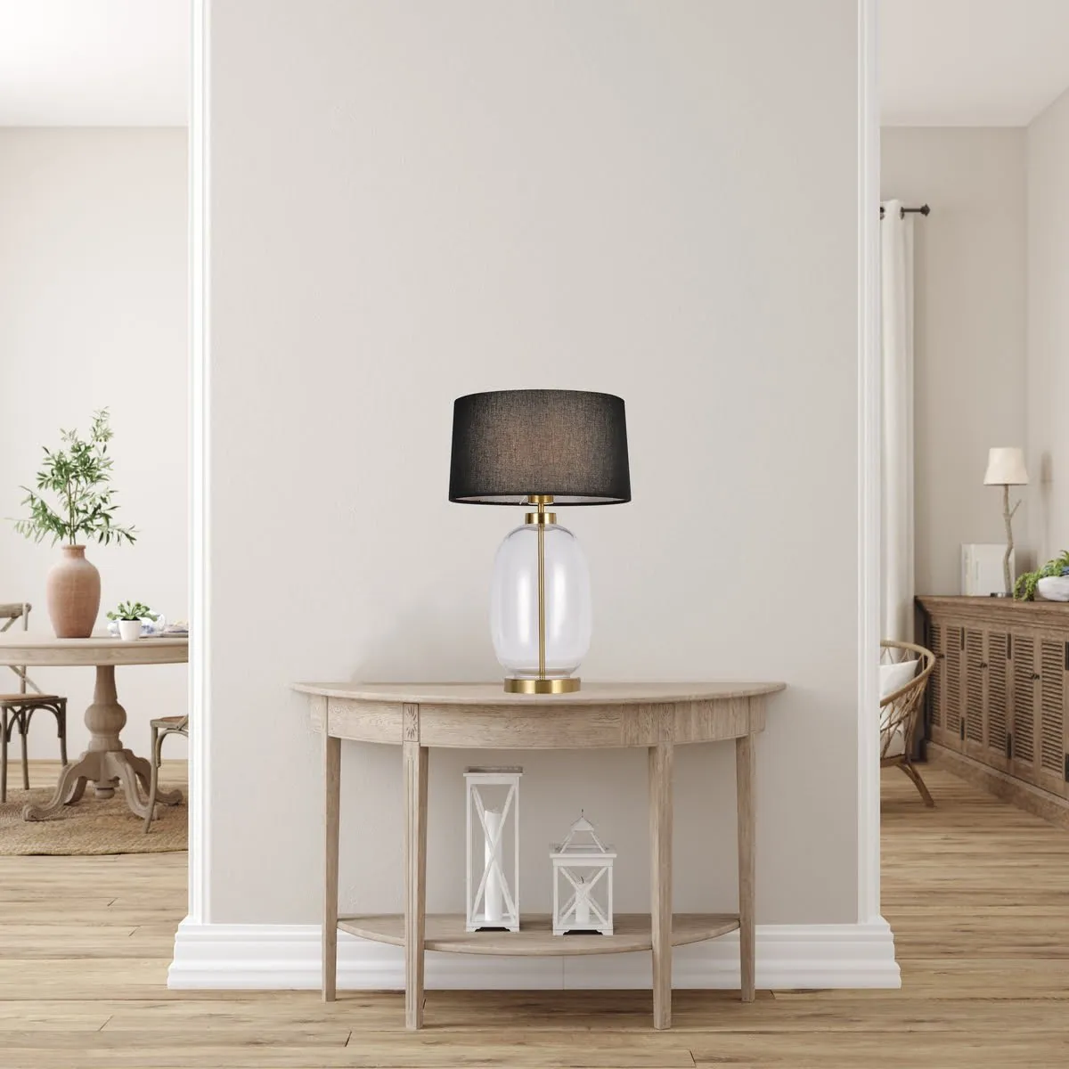 Lampa stołowa Amur czarno - transparentna 1xE27 - obrazek 2