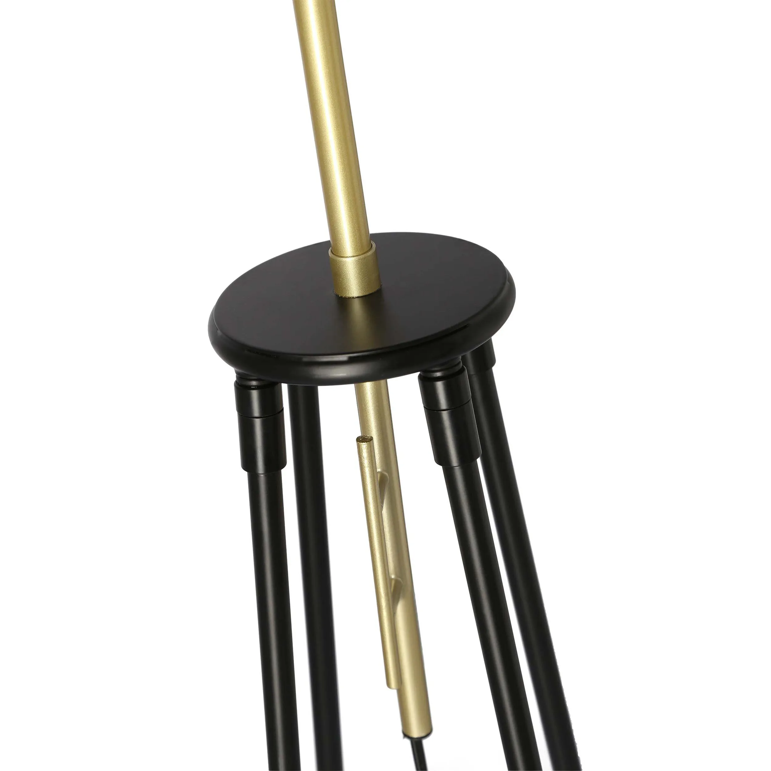 TEGOLA LAMPA PODŁOGOWA CZARNY+ZŁOTY MATOWY 1X60W E27 ABAŻUR CZARNY - obrazek 6