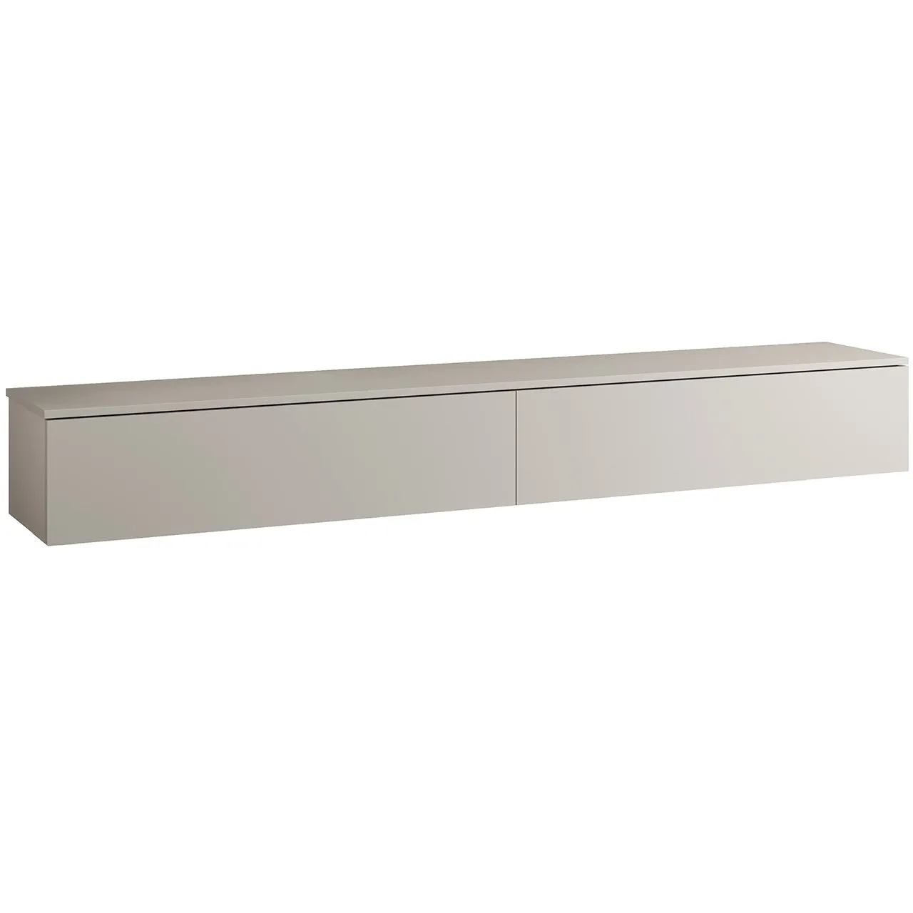Komoda RTV FIGO 200 cm kaszmir: gładkie fronty, push-to-open, wisząca lub stojąca