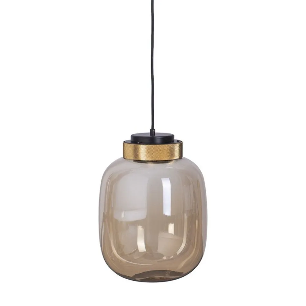 Lampa wisząca BOOM 25 cm - LED, klosz bursztynowy, wykonczenie złote - obrazek 4