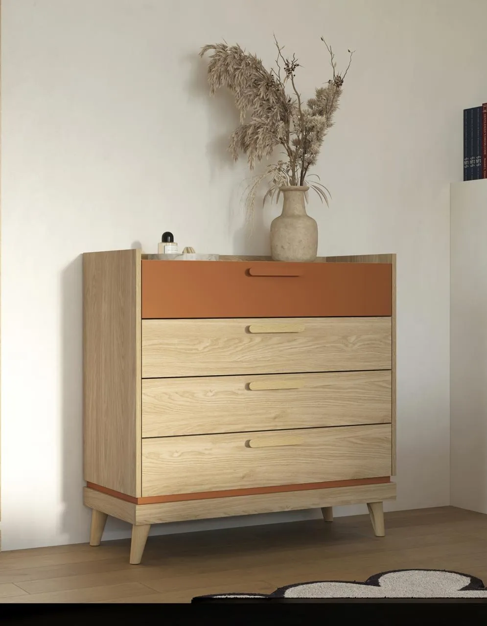 Komoda CANDIS 27 dąb olejowany / ceglany - obrazek 8