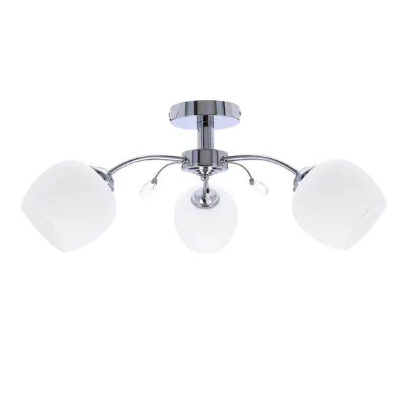 Estar lampa sufitowa chromowy 3x40w e27 klosz biały