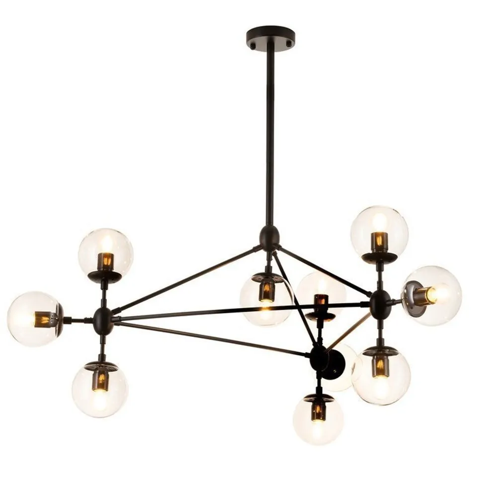 Lampa wisząca ASTRIFERO-10, 90 cm - transparentno czarna - obrazek 3