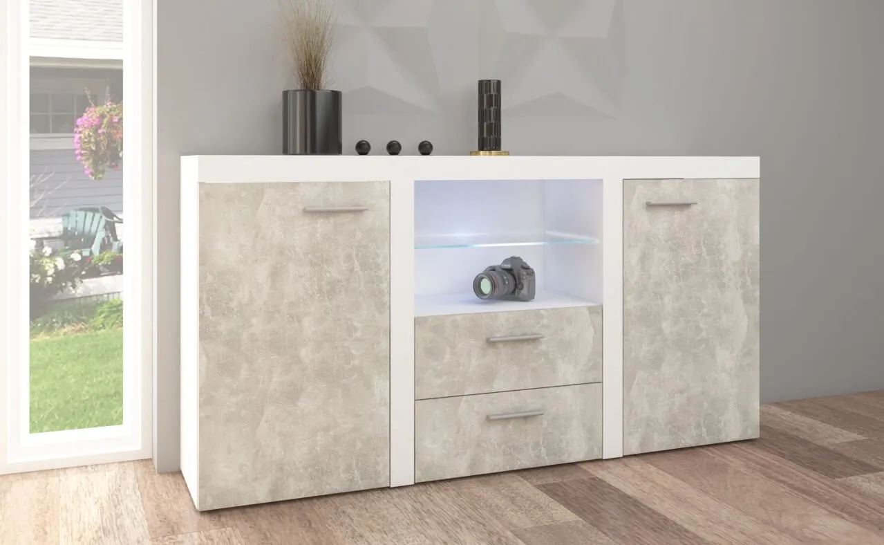 Komoda RODOS 3D biały / beton jasny - obrazek 3