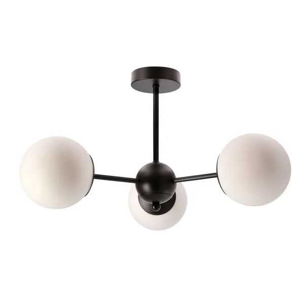 Calari lampa wisząca czarny 3x40W E14 klosz biały