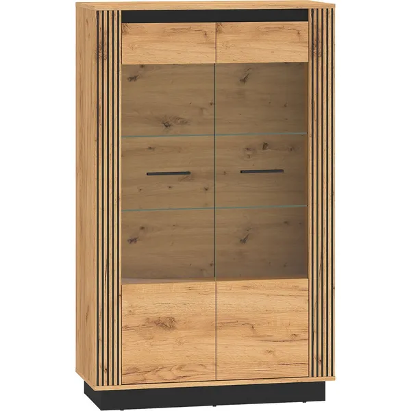 Witryna URSA 05 dąb craft złoty + czarny