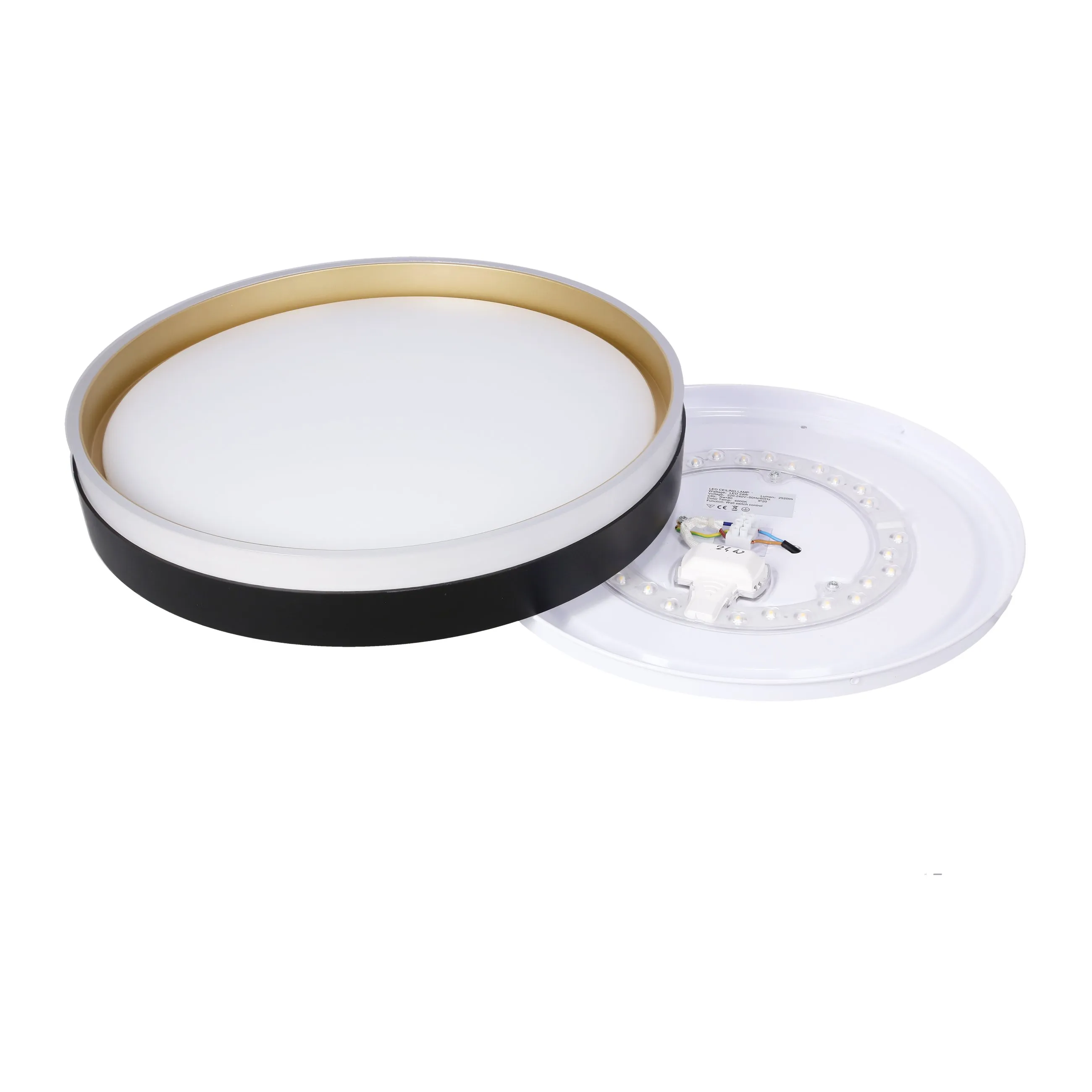 Florida lampa sufitowa plafon biało złoty+czarny 24w led 38 cm klosz biały - obrazek 7