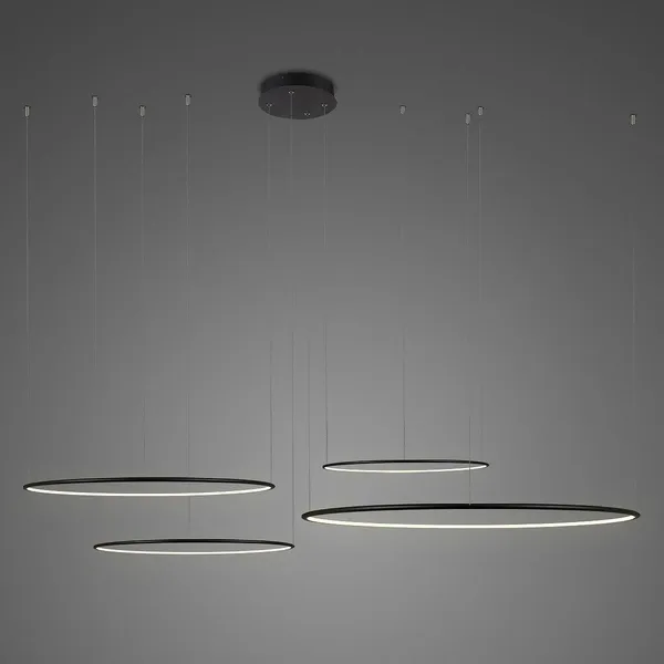 Lampa wisząca Ledowe Okręgi No.4 150cm 3k czarna