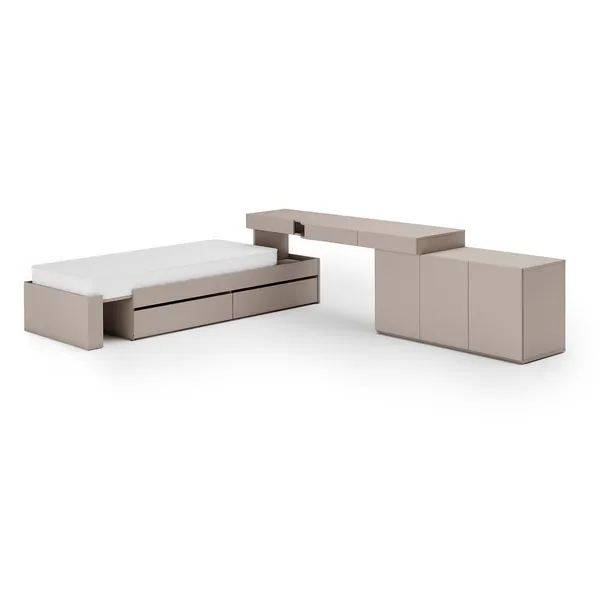 Meble młodzieżowe WOOW SET 01P szampański / clay grey