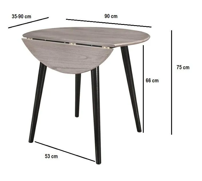 Stół Drop składany 90cm dąb rustykalny - obrazek 5