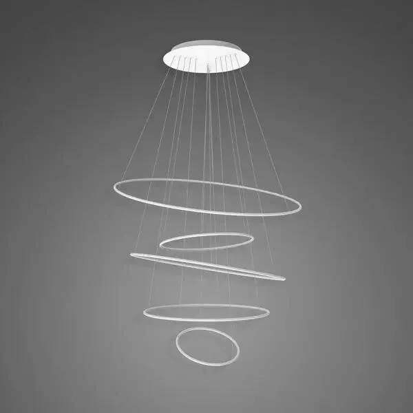 Lampa wisząca Ledowe Okręgi No.5 120cm 4k biała