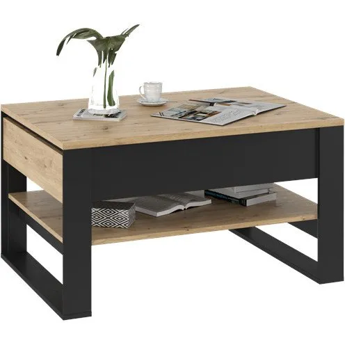 Meble do salonu QUANT 1 dąb artisan + czarny - obrazek 10