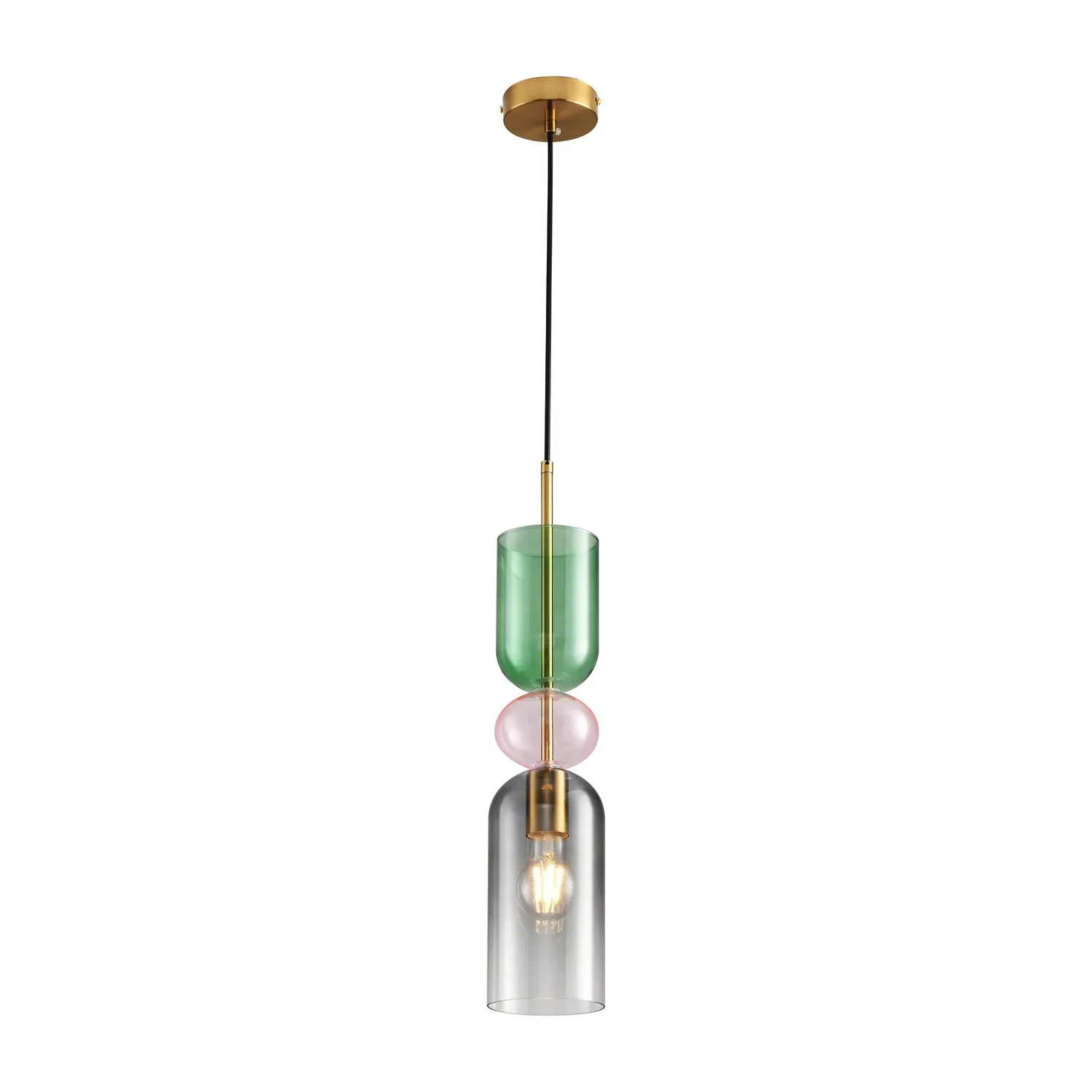Lampa wisząca PASTELLO GREEN szklana kolorowa 11 cm - obrazek 2