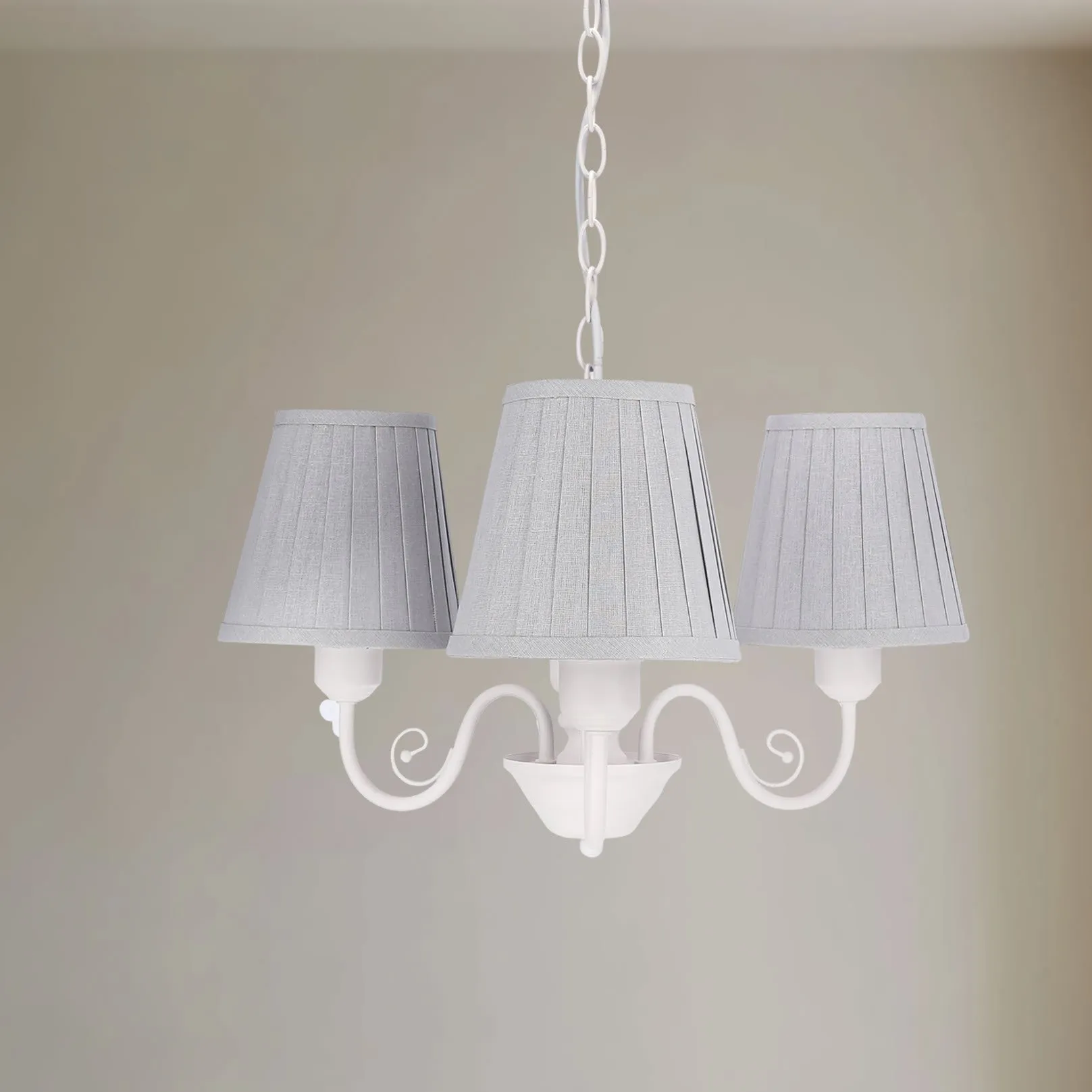 FIREZ lampa wisząca biały 3x40W E27 abażur szary - obrazek 2