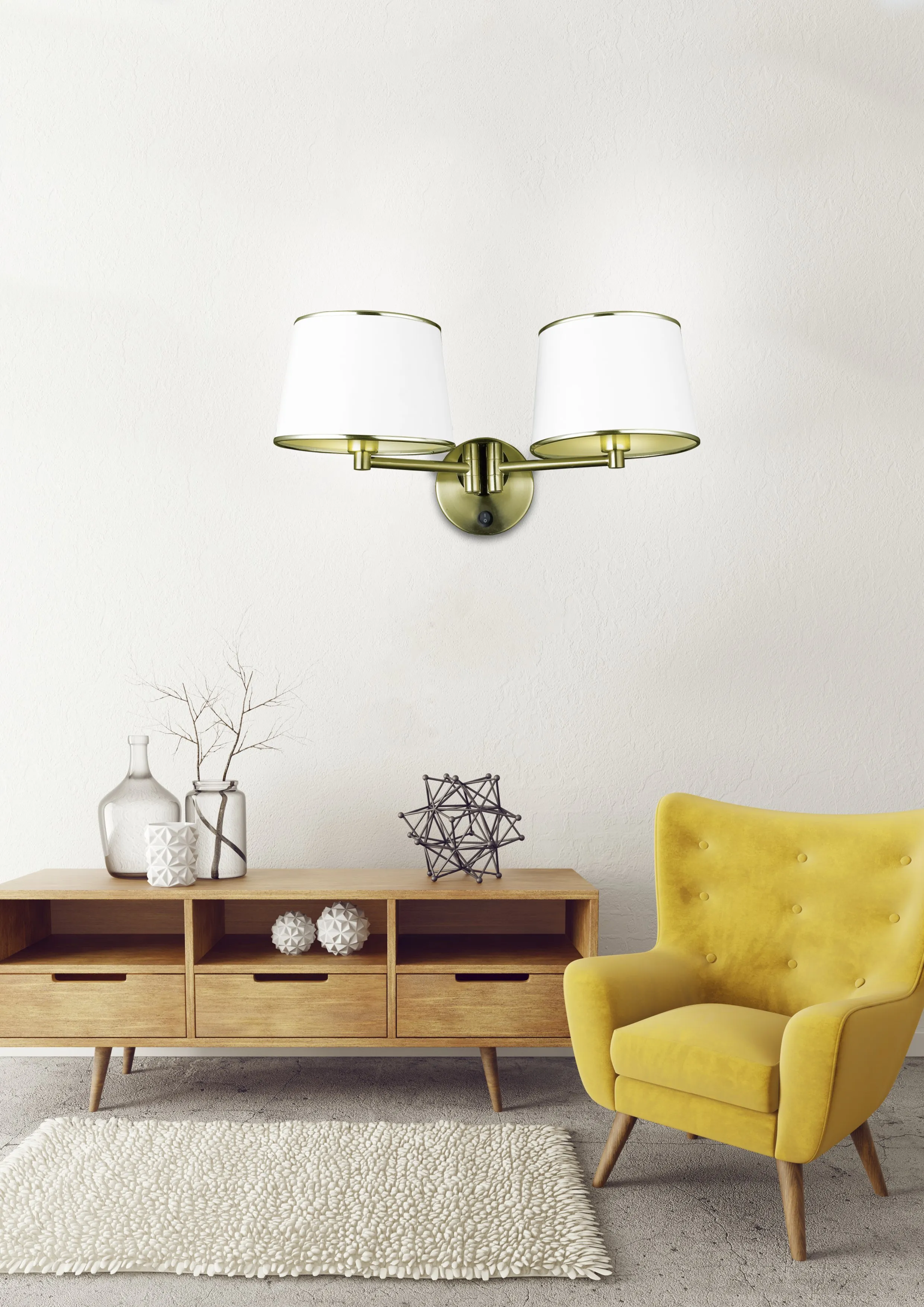 IBIS LAMPA KINKIET 2X40W E14 PATYNA - obrazek 2