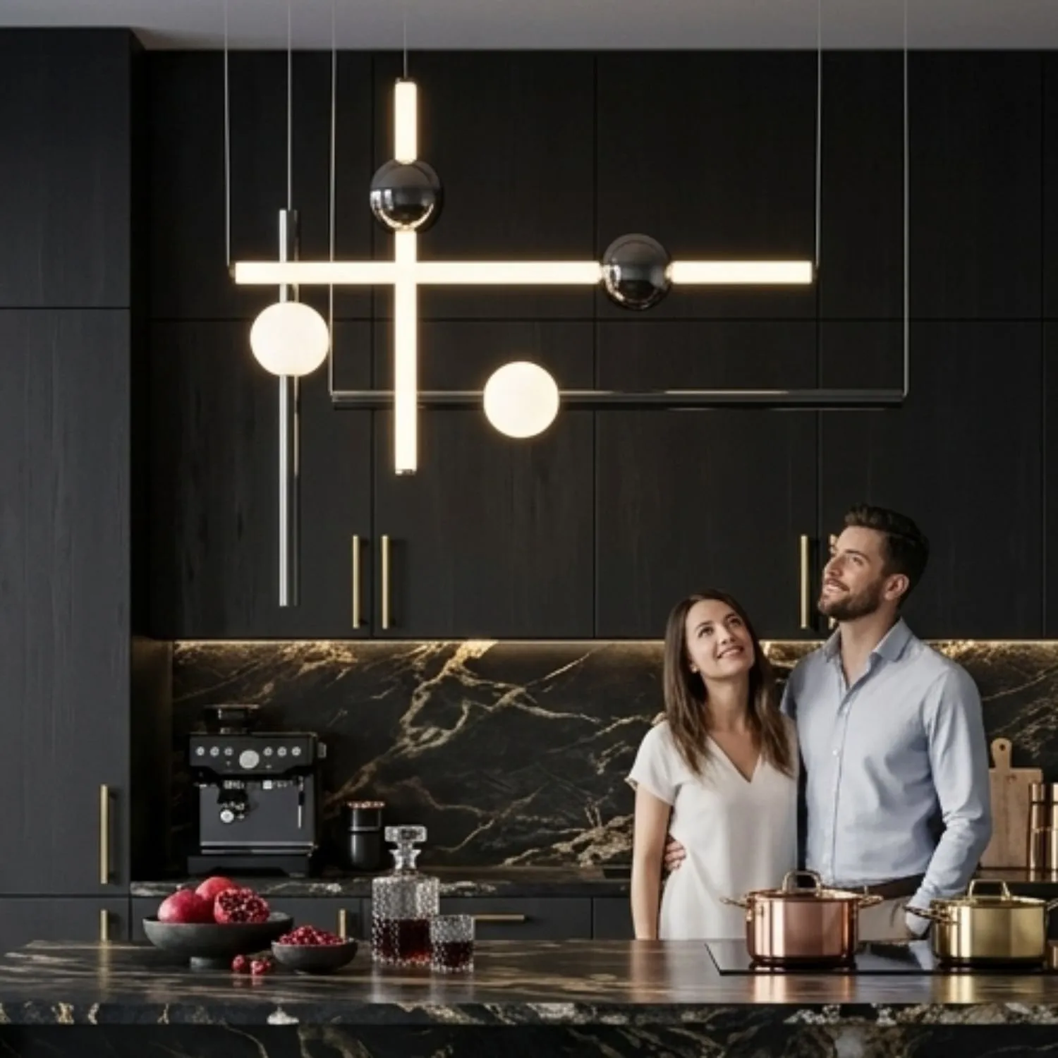 Lampa wisząca O-LINE L-4 LED czarna 110 cm - obrazek 4