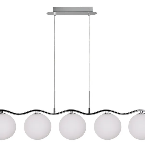 Ramon lampa wisząca chromowy 5x40w g9 klosz biały