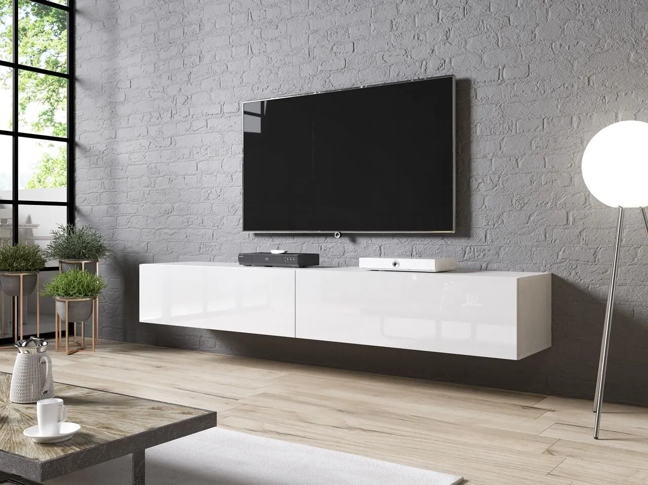 Komoda RTV EDIL 200 biały połysk - obrazek 3