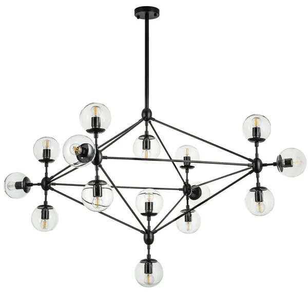 Lampa wisząca ASTRIFERO-15, 110 cm - bursztynowo czarna
